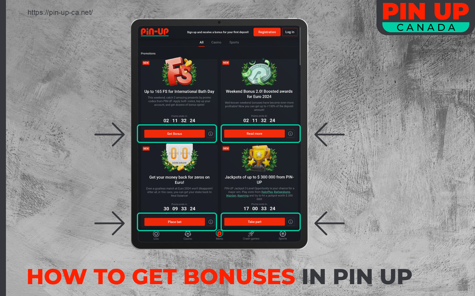 In order to take advantage of the promotions and bonuses at Pin Up Casino, Canadian players need to activate them