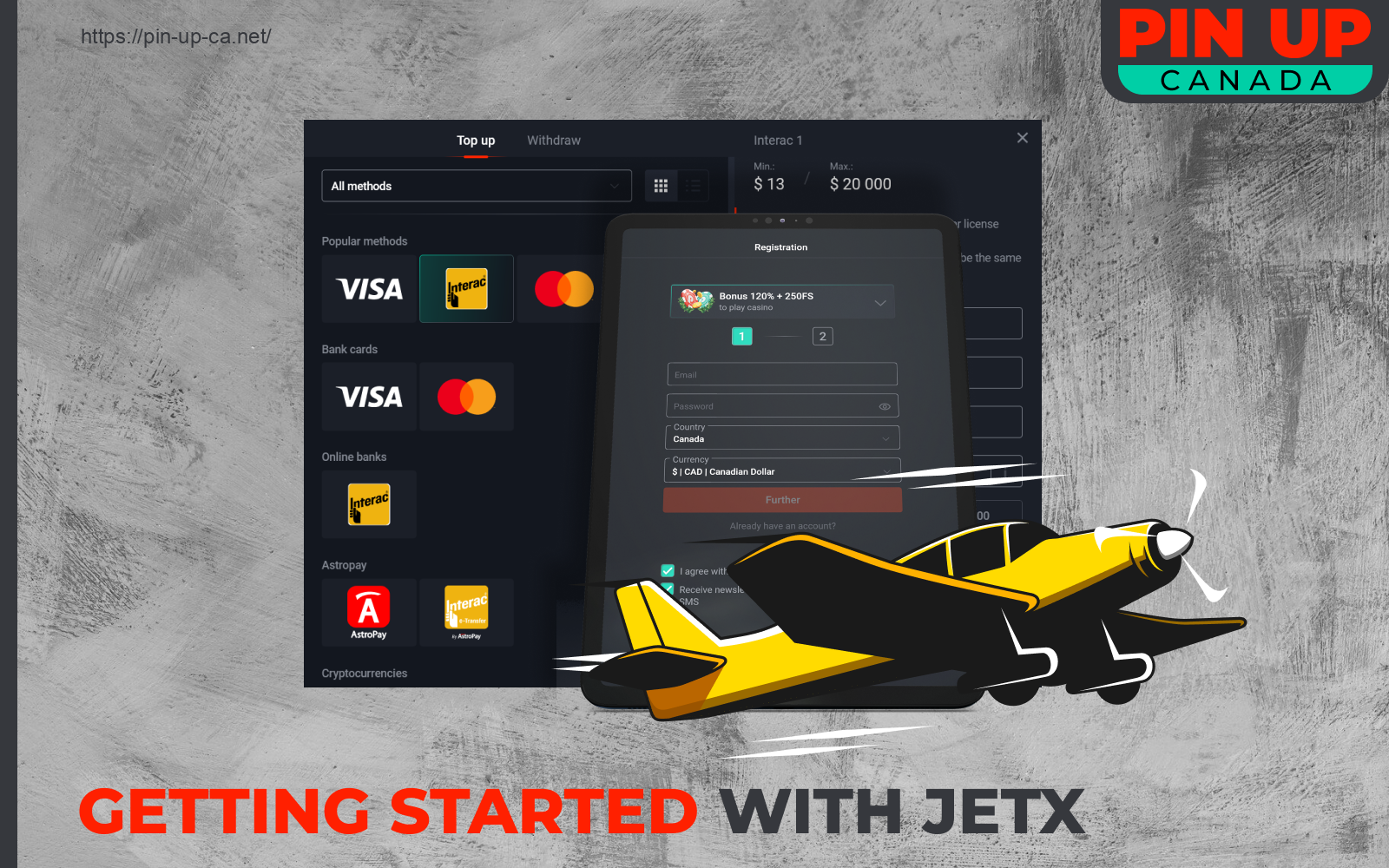 To start playing Pin Up JetX, players from Canada must create an account and make a deposit