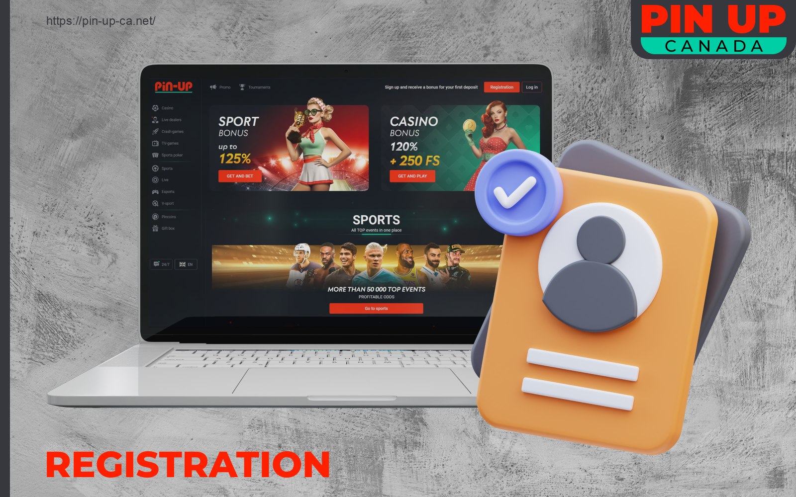 The Pin-Up registration process is very simple and will allow Canadian bettors to receive welcome rewards and join casino or sports betting without any delay