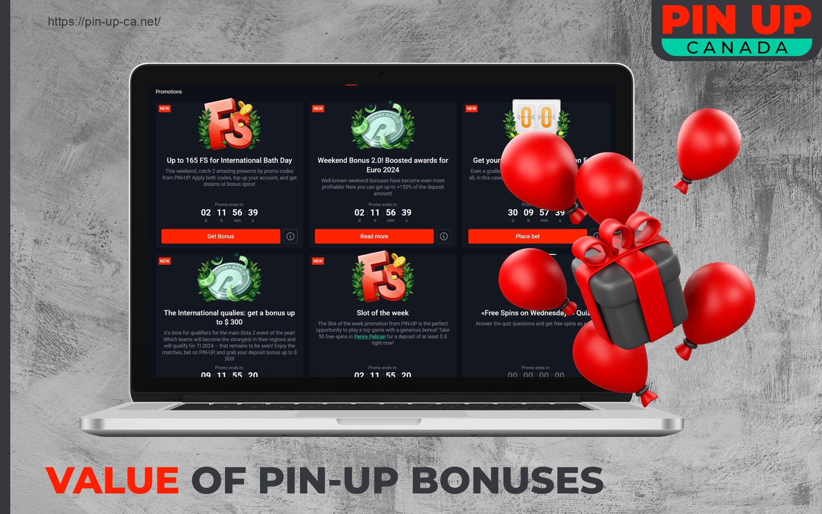 Pin-Up Casino provides Canadians with a wide variety of different bonuses