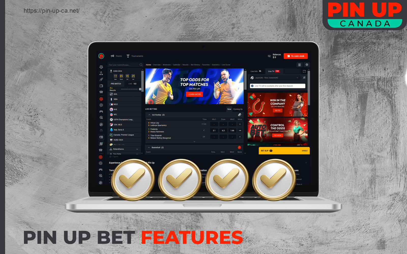 Pin Up Bet offers Canadians several attractive features that enhance the sports betting experience