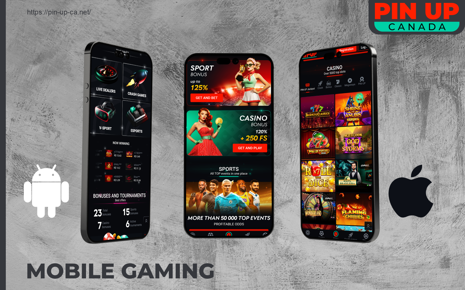 PinUp Casino's gaming site is expanding for IOS and Android devices, allowing players from Canada to access games from smartphones and tablets via a mobile version or dedicated app