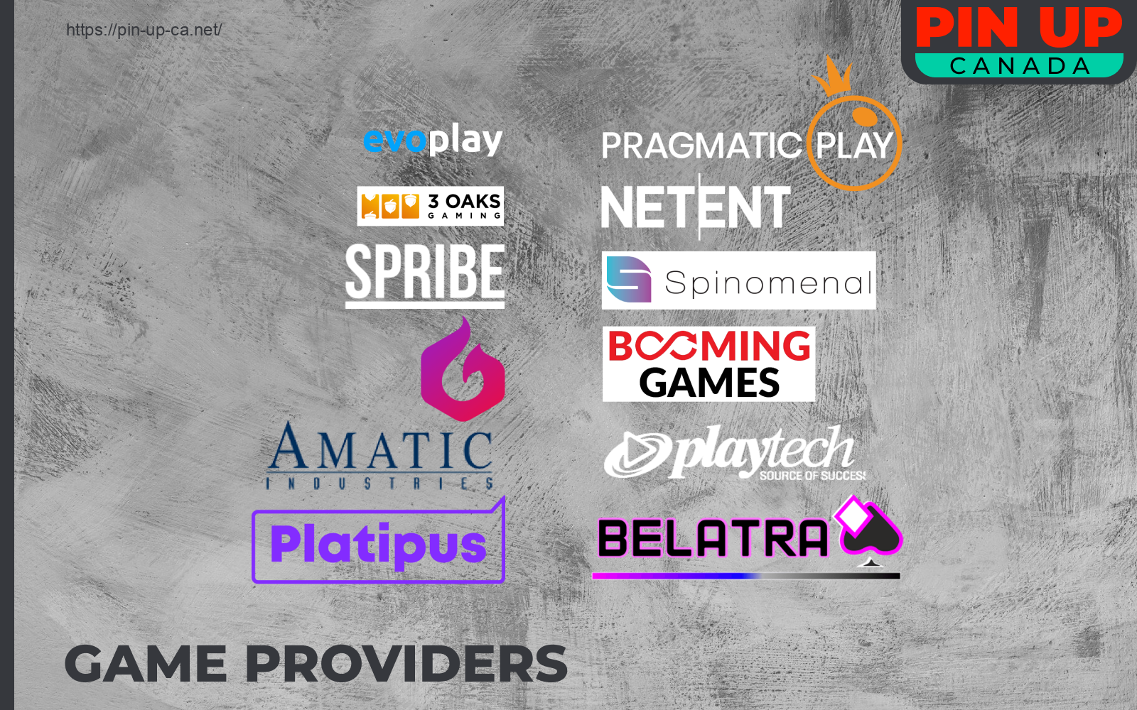 PinUp Canada partners with over 50 leading global gaming providers, ensuring top-notch gaming experiences